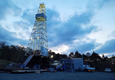 北海道：地熱発電用掘削工事の写真